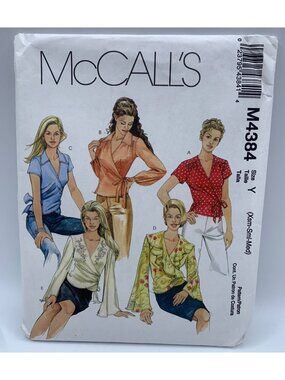 McCall's Misses Shirt Top Sewing Pattern Size 4 6 8 10 12 14 M4384 Uncut 2004
